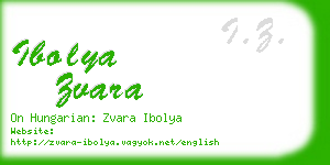 ibolya zvara business card